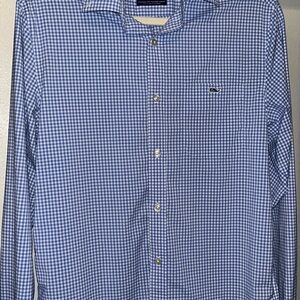 Vineyard Vines Men's Blue Checkered Shirt